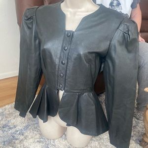 90s pop Leather top with mesh